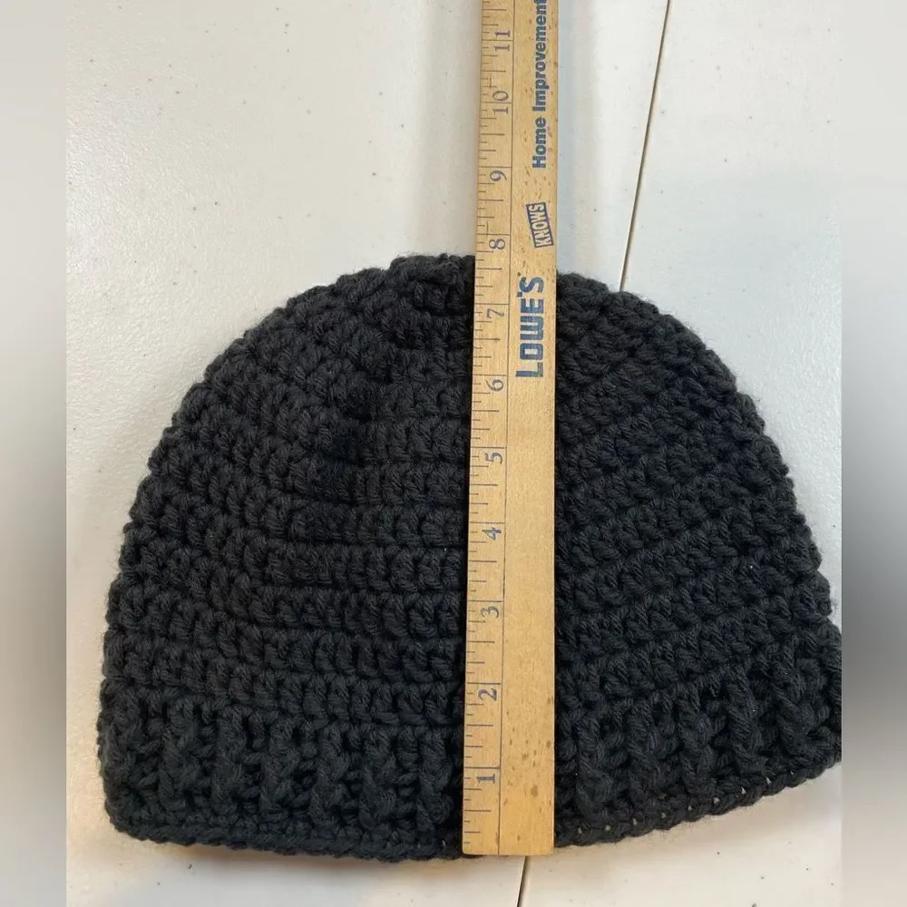 NWOT Unisex Handmade Crochet Beanie Hat - Black
